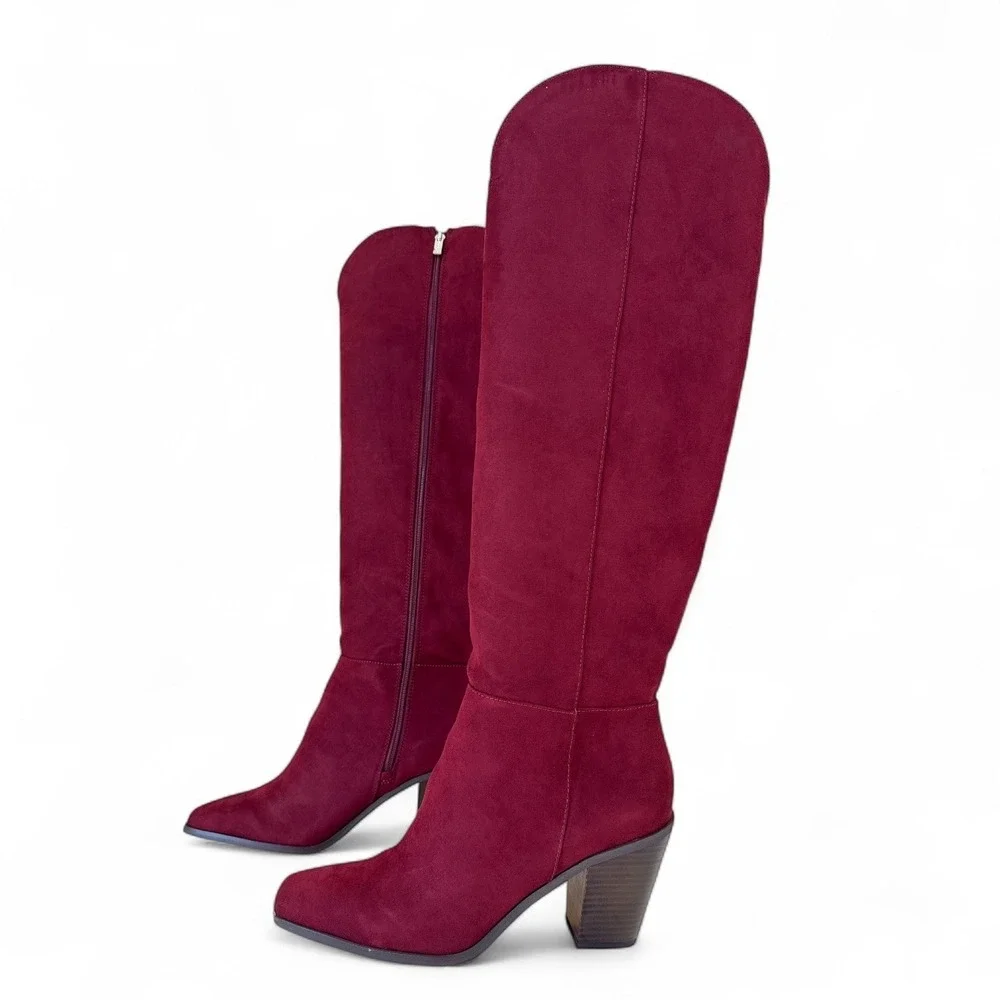 Jessica‎ Simpson Ravyn Over The Knee Boots 12M Malbec Microsuede Heeled